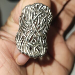 Intricate Sterling Silver Israel PZ Women's Nuckle Ring. Sz 7.5